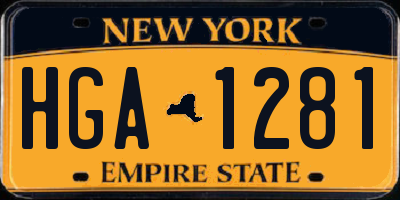 NY license plate HGA1281