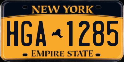 NY license plate HGA1285