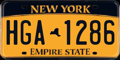 NY license plate HGA1286