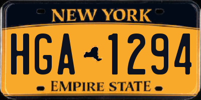 NY license plate HGA1294