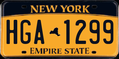 NY license plate HGA1299