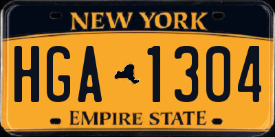 NY license plate HGA1304