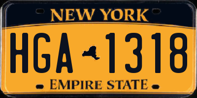 NY license plate HGA1318