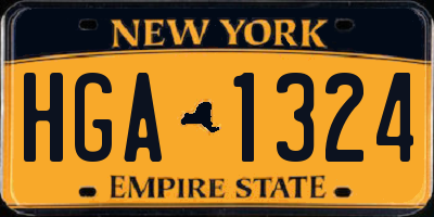 NY license plate HGA1324