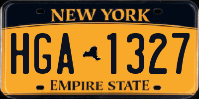 NY license plate HGA1327