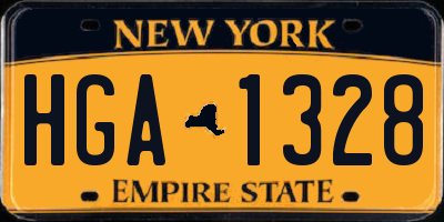 NY license plate HGA1328