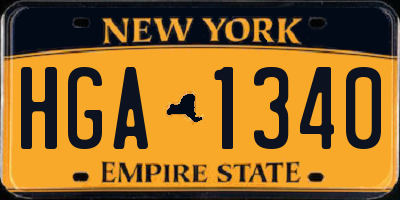 NY license plate HGA1340