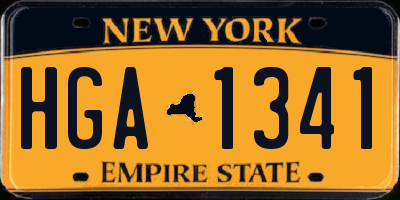 NY license plate HGA1341