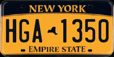 NY license plate HGA1350