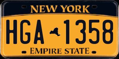 NY license plate HGA1358