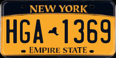 NY license plate HGA1369