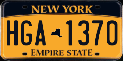 NY license plate HGA1370