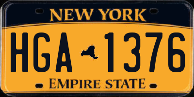 NY license plate HGA1376