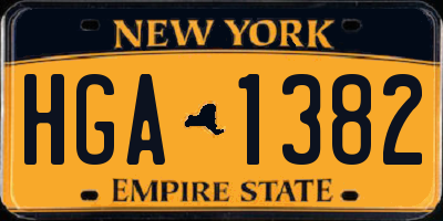 NY license plate HGA1382