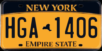NY license plate HGA1406