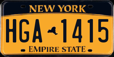 NY license plate HGA1415