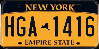 NY license plate HGA1416
