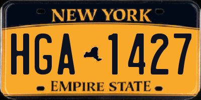 NY license plate HGA1427