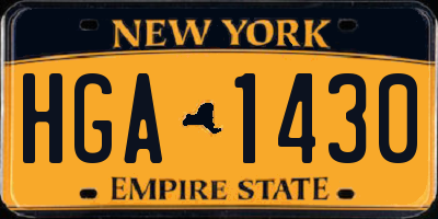 NY license plate HGA1430