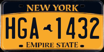 NY license plate HGA1432