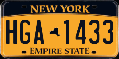 NY license plate HGA1433