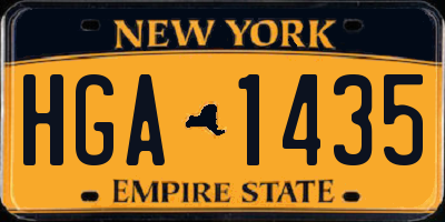 NY license plate HGA1435