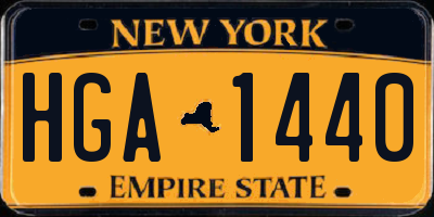 NY license plate HGA1440