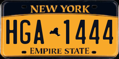 NY license plate HGA1444