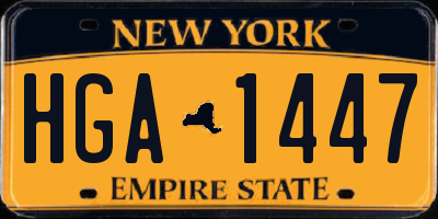 NY license plate HGA1447