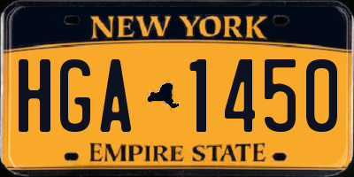 NY license plate HGA1450