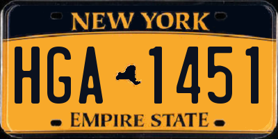 NY license plate HGA1451