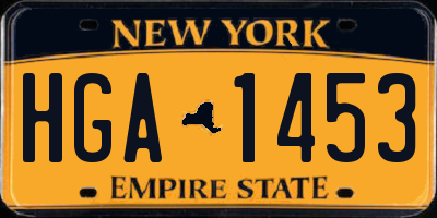 NY license plate HGA1453