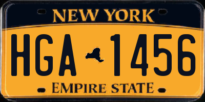 NY license plate HGA1456