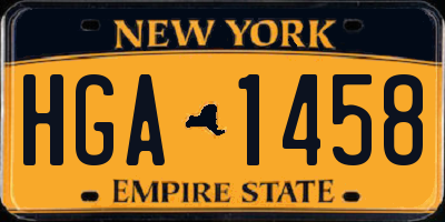NY license plate HGA1458