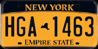 NY license plate HGA1463