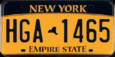 NY license plate HGA1465