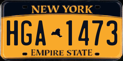 NY license plate HGA1473