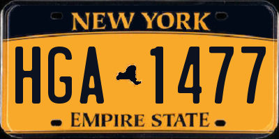 NY license plate HGA1477