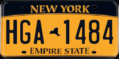 NY license plate HGA1484