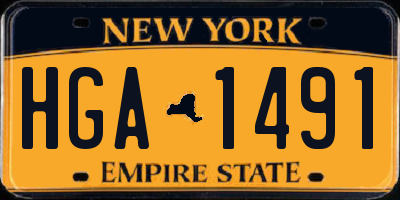 NY license plate HGA1491