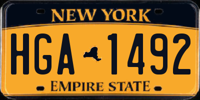 NY license plate HGA1492