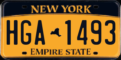 NY license plate HGA1493