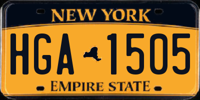 NY license plate HGA1505