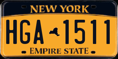 NY license plate HGA1511