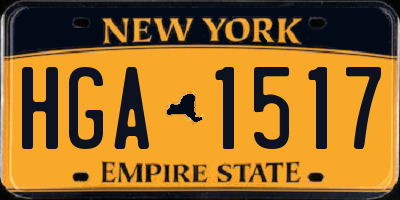NY license plate HGA1517