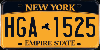 NY license plate HGA1525