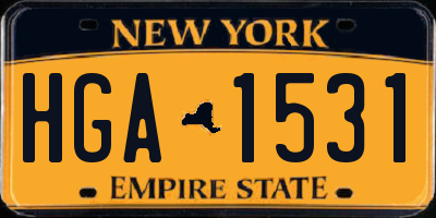 NY license plate HGA1531