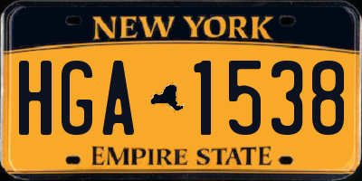 NY license plate HGA1538