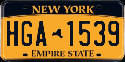 NY license plate HGA1539