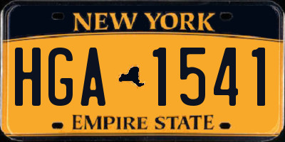 NY license plate HGA1541